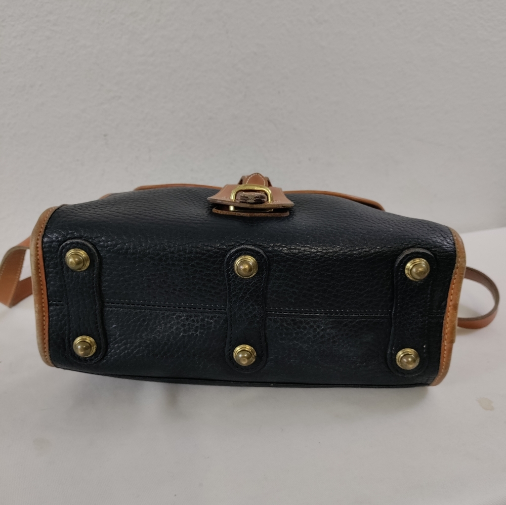 Dooney & Bourke Vintage All Weather Leather Essex Black Tan Crossbody Bag - Picture 7 of 11